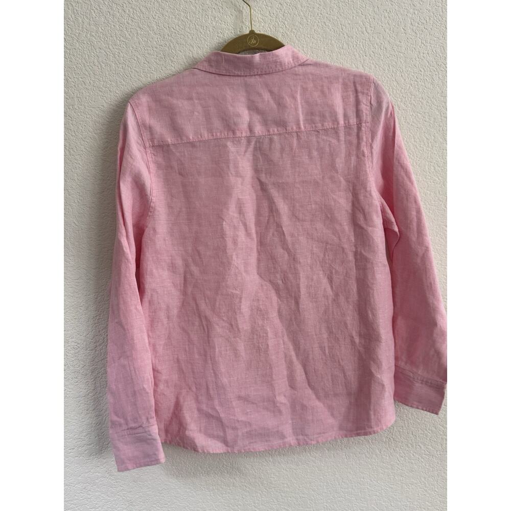 Tommy Bahama Women’s Pink Linen Button Up Shirt Collared Long Sleeve Size M - Picture 5 of 6